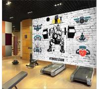 XLMING Nostalgic Vintage Brick Walls Sports Fitness 3D Wallpaper Luxury Home Dining Decor Paste Sofa Living Room The Wall for Bedroom Mural-400cm×280cm