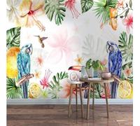 XLMING Plants Green Leaves Flowers Birds Parrots 3D Wallpaper Luxury Home Dining Decor Paste Sofa Living Room The Wall for Bedroom Mural-150cm×105cm