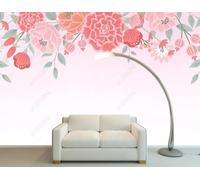 XLMING Plants Green Leaves Pink Floral Vines 3D Wallpaper Luxury Silk Study Dining Feature Sofa Grey Bedroom Living Room Tv Decorative Wall-250cm×170cm