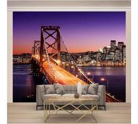 XLMING Purple Sky Buildings Bridges Rivers 3D Wallpaper Luxury Home Dining Decor Paste Sofa Living Room The Wall for Bedroom Mural-250cm×170cm