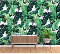 XLMING Rainforest Green Fresh Plants Banana Leaf Garden 3D Wallpaper Luxury Home Dining Decor Paste Sofa Living Room The Wall for Bedroom Mural-300cm×210cm