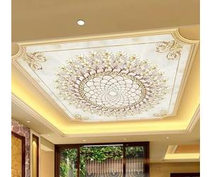 XLMING Relief Luxury Orchids Palace Style 3D Wallpaper Premium Textured Silk Study Dining Living Room Bedroom Sofa TV Wall Easy Install-350cm×256cm