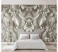 XLMING Relief Plaster Carving Plants Flowers and Birds 3D Wallpaper Luxury Home Dining Decor Paste Sofa Living Room The Wall for Bedroom Mural-430cm×300cm