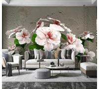 XLMING Relief Three Dimensional Beautiful Pink Flowers 3D Wallpaper Luxury Home Dining Decor Paste Sofa Living Room The Wall for Bedroom Mural-350cm×256cm