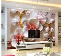 XLMING Relief Three Dimensional Pink Floral Artistic 3D Wallpaper Premium Textured Silk Study Dining Living Room Bedroom Sofa TV Wall Easy Install-150cm×105cm