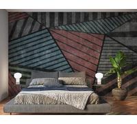 XLMING Retro Abstract Geometric Creative Art 3D Wallpaper Luxury Silk Study Dining Feature Sofa Grey Bedroom Living Room Tv Decorative Wall-350cm×256cm