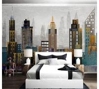 XLMING Retro Abstract Geometric Urban Architecture Art 3D Wallpaper Luxury Home Dining Decor Paste Sofa Living Room The Wall for Bedroom Mural-150cm×105cm