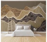 XLMING Retro Abstract Gold Lines Mountain Peaks Landscape 3D Wallpaper Luxury Home Dining Decor Paste Sofa Living Room The Wall for Bedroom Mural-430cm×300cm