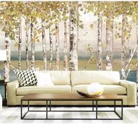 XLMING Retro Abstract Hand Drawn River Forest 3D Wallpaper Premium Textured Silk Study Dining Living Room Bedroom Sofa TV Wall Easy Install-300cm×210cm