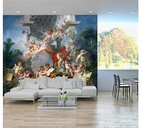 XLMING Retro Architecture Angel Forest Art 3D Wallpaper Premium Textured Silk Study Dining Living Room Bedroom Sofa TV Wall Easy Install-430cm×300cm