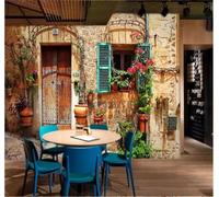 XLMING Retro Architecture Wooden Door Window Plants 3D Wallpaper Luxury Home Dining Decor Paste Sofa Living Room The Wall for Bedroom Mural-400cm×280cm