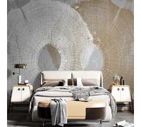 XLMING Retro Art Abstract Trees Tree Rings Lines 3D Wallpaper Premium Textured Silk Study Dining Living Room Bedroom Sofa TV Wall Easy Install-200cm×140cm