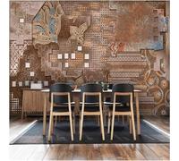 XLMING Retro Art Patterns Abstract Geometric Lines 3D Wallpaper Silky Texture Home Study Office Grey Dining Room Sofa Bedroom Living Room TV Backdrop-250cm×170cm