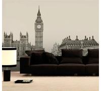 XLMING Retro Black and White City Architecture Rivers Landscapes 3D Wallpaper Luxury Silk Study Dining Feature Sofa Grey Bedroom Living Room Tv Decorative Wall-430cm×300cm