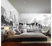 XLMING Retro Black and White City Architecture Rivers Scenery 3D Wallpaper Luxury Home Dining Decor Paste Sofa Living Room The Wall for Bedroom Mural-350cm×256cm