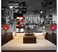 XLMING Retro Black and White Photograph Street Architecture Art 3D Wallpaper Silky Texture Home Study Office Grey Dining Room Sofa Bedroom Living Room TV Backdrop-350cm×256cm