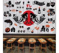 XLMING Retro Black and White Wood Grain Creative Little Fish 3D Wallpaper Premium Textured Silk Study Dining Living Room Bedroom Sofa TV Wall Easy Install-350cm×256cm