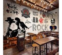 XLMING Retro Brick Wall Creative Rock Music Industrial Style 3D Wallpaper Luxury Home Dining Decor Paste Sofa Living Room The Wall for Bedroom Mural-150cm×105cm