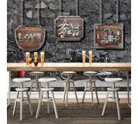 XLMING Retro Brick Wall Creative Three Dimensiona Letters 3D Wallpaper Luxury Home Dining Decor Paste Sofa Living Room The Wall for Bedroom Mural-430cm×300cm