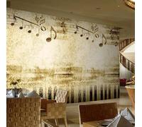 XLMING Retro Creative Piano Music Art 3D Wallpaper Luxury Silk Study Dining Feature Sofa Grey Bedroom Living Room Tv Decorative Wall-250cm×170cm