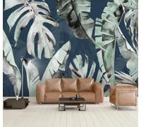 XLMING Retro Fresh Hand Drawn Plants Banana Leaves 3D Wallpaper Luxury Home Dining Decor Paste Sofa Living Room The Wall for Bedroom Mural-350cm×256cm