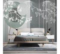 XLMING Retro Geometric Branches Flowers Little Birds 3D Wallpaper Luxury Home Dining Decor Paste Sofa Living Room The Wall for Bedroom Mural-350cm×256cm