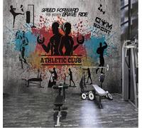 XLMING Retro Graffiti Gym Grey Concrete Wall 3D Wallpaper Premium Textured Silk Study Dining Living Room Bedroom Sofa TV Wall Easy Install-250cm×170cm