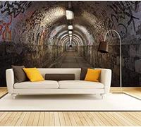 XLMING Retro Graffiti Tunnel Space Extension 3D Wallpaper Luxury Home Dining Decor Paste Sofa Living Room The Wall for Bedroom Mural-150cm×105cm