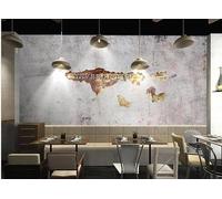 XLMING Retro Grey Concrete Wall Letters Personality 3D Wallpaper Luxury Home Dining Decor Paste Sofa Living Room The Wall for Bedroom Mural-250cm×170cm