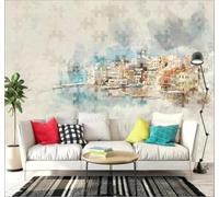 XLMING Retro Hand Drawn Abstract Urban Architecture Landscape 3D Wallpaper Luxury Home Dining Decor Paste Sofa Living Room The Wall for Bedroom Mural-350cm×256cm