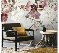 XLMING Retro Hand Drawn Beautiful Flowers Butterflies 3D Wallpaper Luxury Home Dining Decor Paste Sofa Living Room The Wall for Bedroom Mural-430cm×300cm