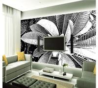 XLMING Retro Hand Drawn Black and White Floral Art 3D Wallpaper Luxury Home Dining Decor Paste Sofa Living Room The Wall for Bedroom Mural-350cm×256cm