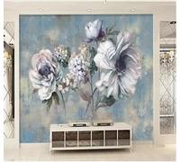 XLMING Retro Hand Drawn Three Dimensional Flowers Art 3D Wallpaper Premium Textured Silk Study Dining Living Room Bedroom Sofa TV Wall Easy Install-430cm×300cm