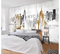 XLMING Retro Hand Drawn Urban Architecture Abstract Art 3D Wallpaper Luxury Home Dining Decor Paste Sofa Living Room The Wall for Bedroom Mural-150cm×105cm