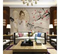 XLMING Retro Hand Painted Architecture Figures Flowers 3D Wallpaper Silky Texture Home Study Office Grey Dining Room Sofa Bedroom Living Room TV Backdrop-200cm×140cm