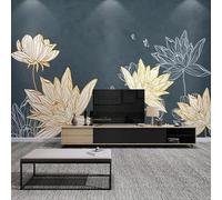 XLMING Retro Minimalist Plants Flowers Butterflies 3D Wallpaper Premium Textured Silk Study Dining Living Room Bedroom Sofa TV Wall Easy Install-350cm×256cm