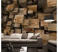 XLMING Retro Minimalist Three Dimensional Wood Grain Interior 3D Wallpaper Luxury Home Dining Decor Paste Sofa Living Room The Wall for Bedroom Mural-350cm×256cm