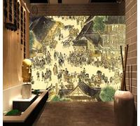 XLMING Retro Nostalgic Architecture Figures Streets 3D Wallpaper Premium Textured Silk Study Dining Living Room Bedroom Sofa TV Wall Easy Install-250cm×170cm