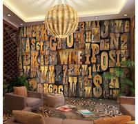 XLMING Retro Nostalgic Three Dimensional Letters Personalised 3D Wallpaper Luxury Home Dining Decor Paste Sofa Living Room The Wall for Bedroom Mural-250cm×170cm