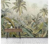 XLMING Retro Nostalgic Tropical Jungle Landscape 3D Wallpaper Luxury Silk Study Dining Feature Sofa Grey Bedroom Living Room Tv Decorative Wall-350cm×256cm