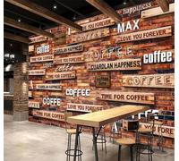 XLMING Retro Red Brick Wall Coffee Industrial Decor 3D Wallpaper Premium Textured Silk Study Dining Living Room Bedroom Sofa TV Wall Easy Install-250cm×170cm