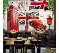 XLMING Retro Red Telephone Booth Car Birds in Flight 3D Wallpaper Luxury Home Dining Decor Paste Sofa Living Room The Wall for Bedroom Mural-430cm×300cm