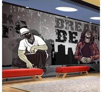 XLMING Retro Street Dance Graffiti People Personality 3D Wallpaper Luxury Home Dining Decor Paste Sofa Living Room The Wall for Bedroom Mural-300cm×210cm