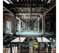 XLMING Retro Three Dimensional Architecture Industrial Style Art 3D Wallpaper Premium Textured Silk Study Dining Living Room Bedroom Sofa TV Wall Easy Install-250cm×170cm