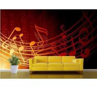 XLMING Retro Three Dimensional Creative Music Art 3D Wallpaper Luxury Silk Study Dining Feature Sofa Grey Bedroom Living Room Tv Decorative Wall-430cm×300cm