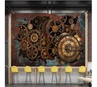 XLMING Retro Three Dimensional Gears Creative Industrial Style 3D Wallpaper Premium Textured Silk Study Dining Living Room Bedroom Sofa TV Wall Easy Install-250cm×170cm