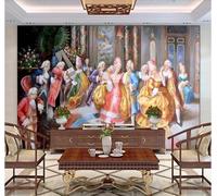 XLMING Retro Three Dimensional Palace Ball Figures 3D Wallpaper Luxury Home Dining Decor Paste Sofa Living Room The Wall for Bedroom Mural-350cm×256cm