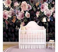 XLMING Retro Three Dimensional Pink Floral Butterfly 3D Wallpaper Premium Textured Silk Study Dining Living Room Bedroom Sofa TV Wall Easy Install-200cm×140cm