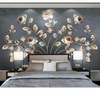 XLMING Retro Three Dimensional Plants Flowers Little Birds 3D Wallpaper Premium Textured Silk Study Dining Living Room Bedroom Sofa TV Wall Easy Install-150cm×105cm