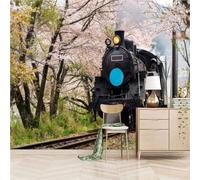 XLMING Retro Three Dimensional Steam Train Forest 3D Wallpaper Luxury Home Dining Decor Paste Sofa Living Room The Wall for Bedroom Mural-300cm×210cm